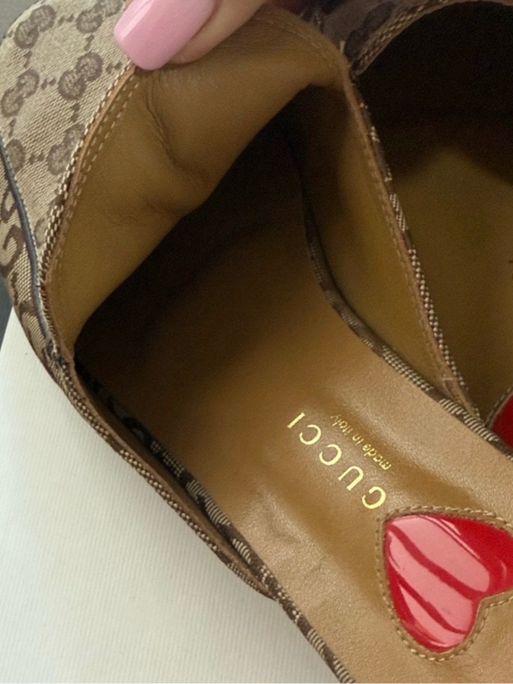 Gucci Beige Brown GG Canvas Horsebit Slip-On Loafers - Picture 4 of 5